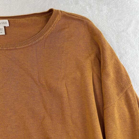 Sundance M Medium Sweater Silk Blend Gold Mustard Round Neck Long Sleeve Knit - Picture 5 of 13